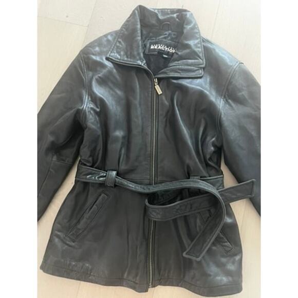 Kenneth Cole Reaction Mens leather jacket winter warm classic sophisticated work - Picture 2 of 9